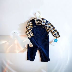 Carter’s Baby Overall and Plaid Flannel Set - 3 Months